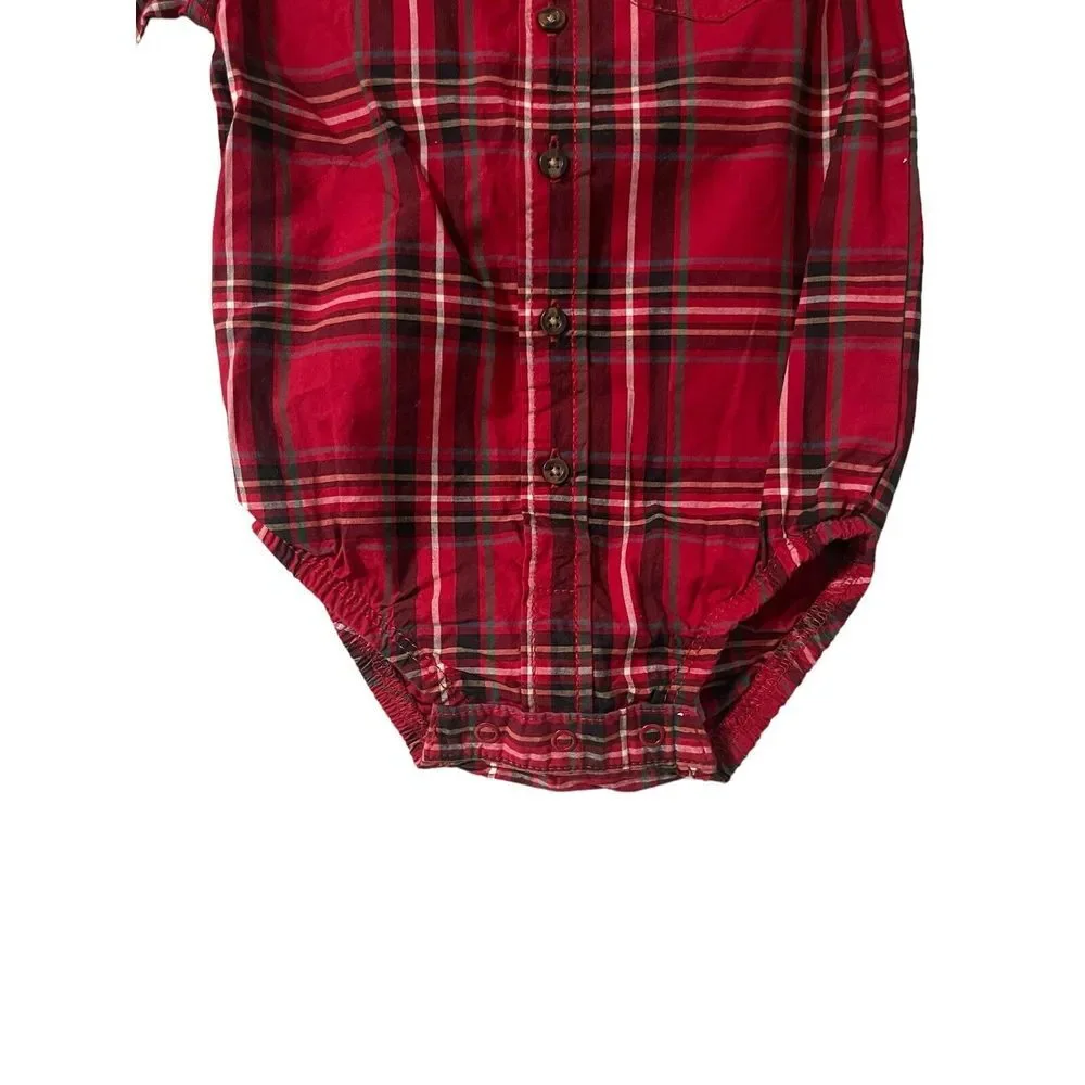 Carter's Boys Plaid Button Up‎ Shirt 18M NWT